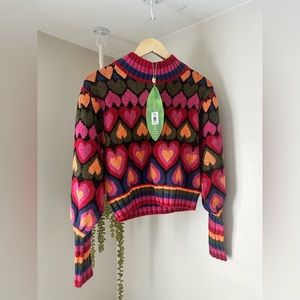 Farm Rio Full of Hearts Sweater XS